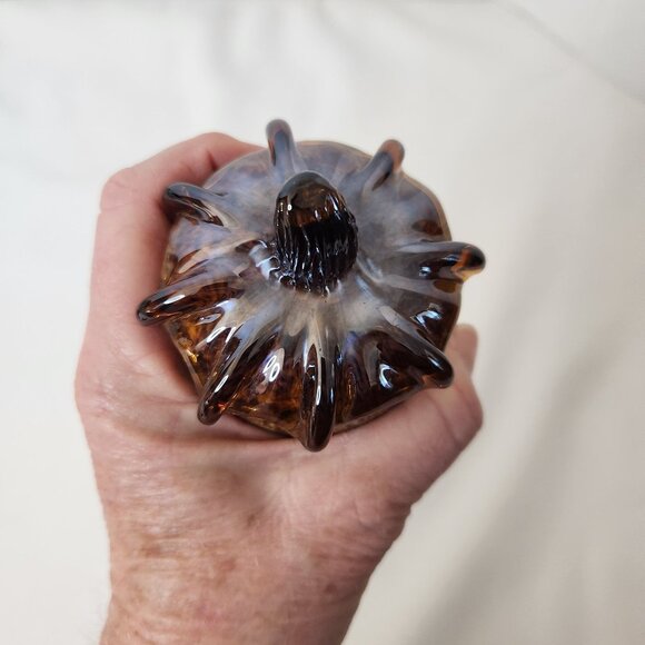 Handcrafted Glass Acorn Paperweight/Decorative Figurine With Brown & Yellow - Picture 4 of 6